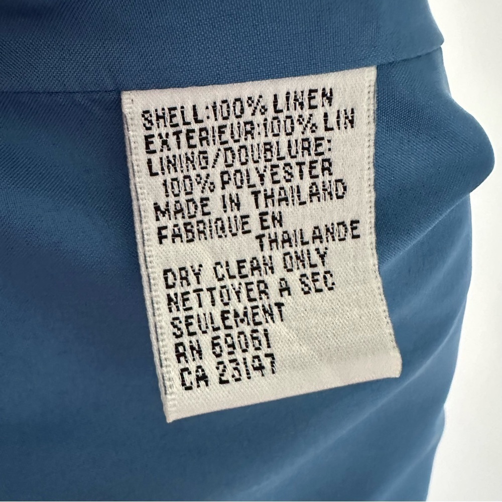Talbots NWT Vintage Deadstock Blazer Jacket 100% Irish Linen Blue Lined 16W - Picture 10 of 12